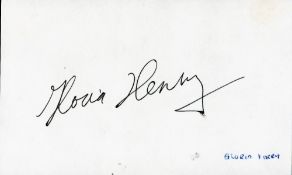 Gloria Henry Signed white album page. Good condition. All autographs come with a Certificate of