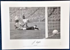 Jack Sewell signed 16x12 black and white print pictured scoring for England during the historical