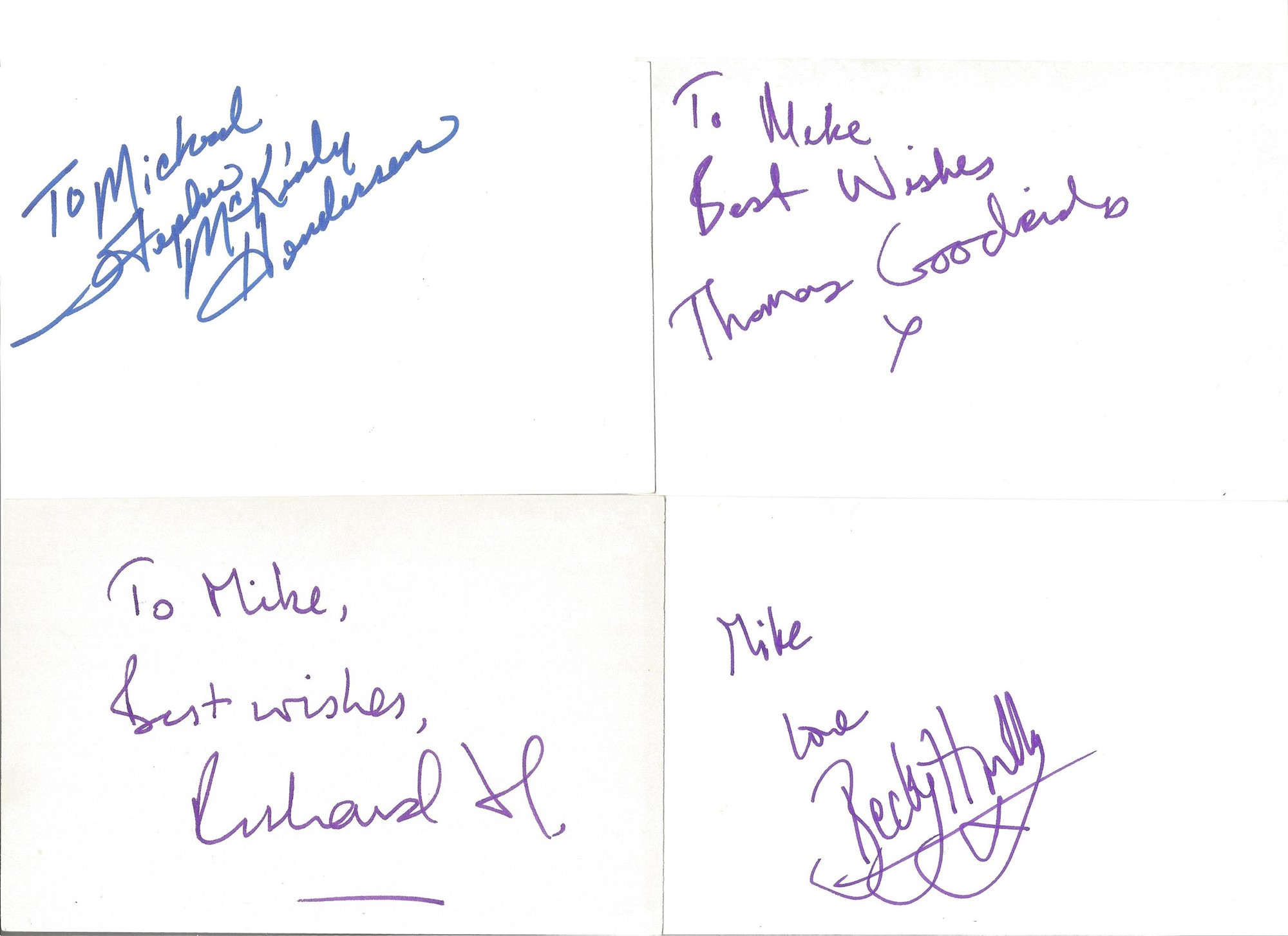 Entertainment Collection of 50 Actor and Actress Signed 6 x 4 White Cards, Including Thomas - Image 2 of 5