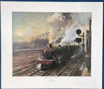 Departure From Paddington by Terence Cuneo, limited edition number 815 of 850, approx 18x21. Terence
