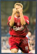 Michael Owen signed 18x12 colour photo pictured in action for Liverpool F. C. Michael James Owen (