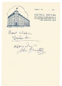 Alex Buxton, British Heavyweight Champion 1954 55 signature on Hotel Royal (Gothenburg, Sweden)
