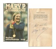 Mary Peters signed autobiography in paperback. She has signed on the inside right page underneath an