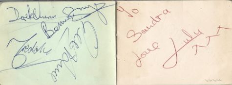 Autograph book. 20+ signatures. Amongst them are Jane Asher, Gladys Knight, Peter and Gordon,