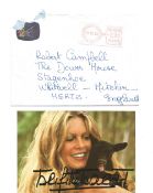 Brigitte Bardot signed postcard. Included is original envelope postmarked Paris 29th September 1982.