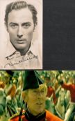 Michael Wilding Actor signed a 6x4 black and white photo and includes unsigned 6x4 coloured photo.