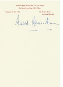 Sir David Rowe Ham GBE D. Litt Lord Mayor of London 1986 87, signature on Lord Mayor headed paper.