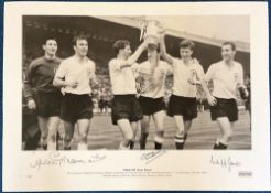 Jimmy Greaves , Dave Mackay and Cliff Jones signed Tottenham Hotspur 1962 FA Cup Final winners black