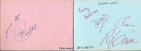 Autograph book. Contains signatures of Roy Castle, John Cleese, Les Dawson, Bill Gaunt, Donald