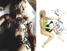 Nell McAndrew collection 3 stunning signed colour promo photos dedicated. Tracey Jane McAndrew (born
