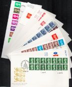 GB FDC collection. 18 in total all definitives. Handwritten and typed addresses. 18 in total. Good