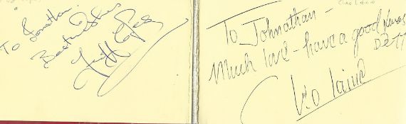 Autograph book. 20 signatures. Includes Geoff Capes, Cleo Laine, Johnny Dankworth, Donald Swan, Tony