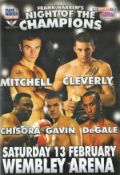 Frank Warren's Night of the Champions Mitchell Cleverly vs Chisora Gavin DeGale Programme 2010