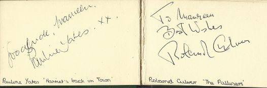 Autograph book. Includes Donald Burton, Pauline Yates, Roland Culver, Susan Hampshire, Ralph