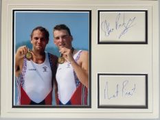 Steve Redgrave and Matthew Pinsent Legendary Olympic Gold Medal Winners Signed Display. Approx 16