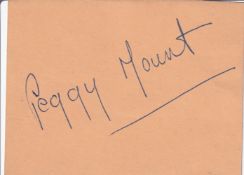 Peggy Mount Late Great British Actress Signed Page. Good condition. All autographs come with a