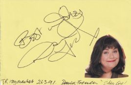 Dawn French Vicar of Dibley Actress Signed Page. Good condition. All autographs come with a