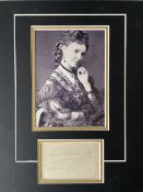 Emma Albani Great Canadian Opera Singer Signed Display. Approx 14 x 11 inches overall. Good