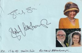Richard Attenborough, Sheila Sim Acting Couple Signed Page. Good condition. All autographs come with