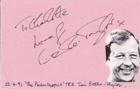 Tim Brooke Taylor The Goodies Comedy Actor Signed Page. Good condition. All autographs come with a
