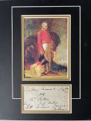 General Rowland Hill Army General at the Battle of Waterloo Signed Display. Approx 14 x 11 inches