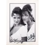 Gayle and Gillian Blakeney Neighbours Actresses 10x8 Signed Photo. Good condition. All autographs
