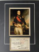 Sir George Cockburn Distinguished British Admiral Signed Display. Approx 14 x 11 inches overall.