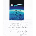 Mike Bannister Concorde Captain and Pilot Signed Postcard and Note . Good condition. All