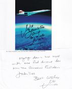 Mike Bannister Concorde Captain and Pilot Signed Postcard and Note . Good condition. All