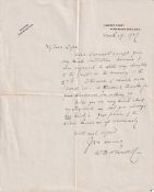 William B. Maxwell Novelist and Playwright One Page Hand Written and Signed Letter. Good