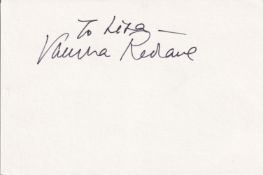 Vanessa Redgrave Great British Actress Signed Page. Good condition. All autographs come with a