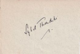Sybil Thorndike Late Great Actress Signed Page. Good condition. All autographs come with a