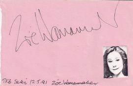 Zoe Wanamaker Harry Potter Actress Signed Page. Good condition. All autographs come with a