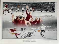Geoff Hurst 1966 World Cup Winner Signed 16x12 inch Photo. Good condition. All autographs come