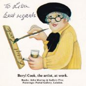 Beryl Cook Great British Artist 3x3 inch Signed Promo Photo. Good condition. All autographs come