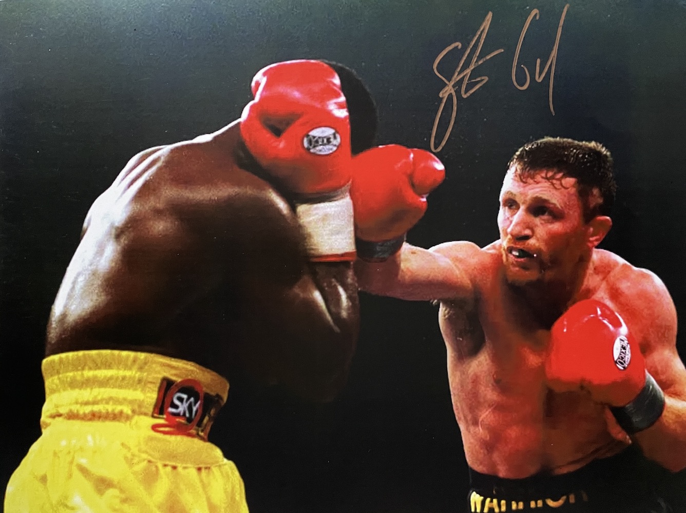 Steve Collins Former World Champion Large 16x12 inch Signed Photo. Good condition. All autographs