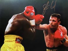 Steve Collins Former World Champion Large 16x12 inch Signed Photo. Good condition. All autographs