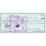 George R. Caron Enola Gay Tail Gunner Signed Bank Cheque. Good condition. All autographs come with a