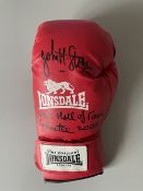 John H. Stracey Former World Champion Boxer Signed Lonsdale Glove. Approx 16 x 12 inches overall.