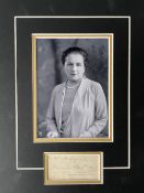 Baroness Emmuska Orczy Best Selling Novelist, Creator of Scarlett Pimpernel Signed Display. Approx