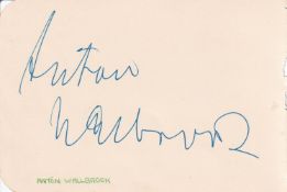 Anton Walbrook Late Great Austrian Actor Signed Page. Good condition. All autographs come with a