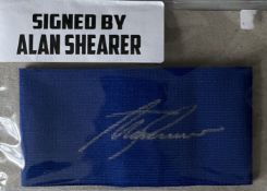 Alan Shearer Legendary English Footballer Signed Armband. Good condition. All autographs come with a