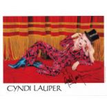 Cyndi Lauper American Singer, Songwriter 10x8 inch Signed Photo. Good condition. All autographs come