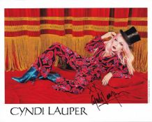 Cyndi Lauper American Singer, Songwriter 10x8 inch Signed Photo. Good condition. All autographs come