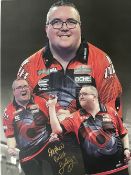 Stephen Bunting Top British Darter Large 16x12 inch Signed Photo. Good condition. All autographs