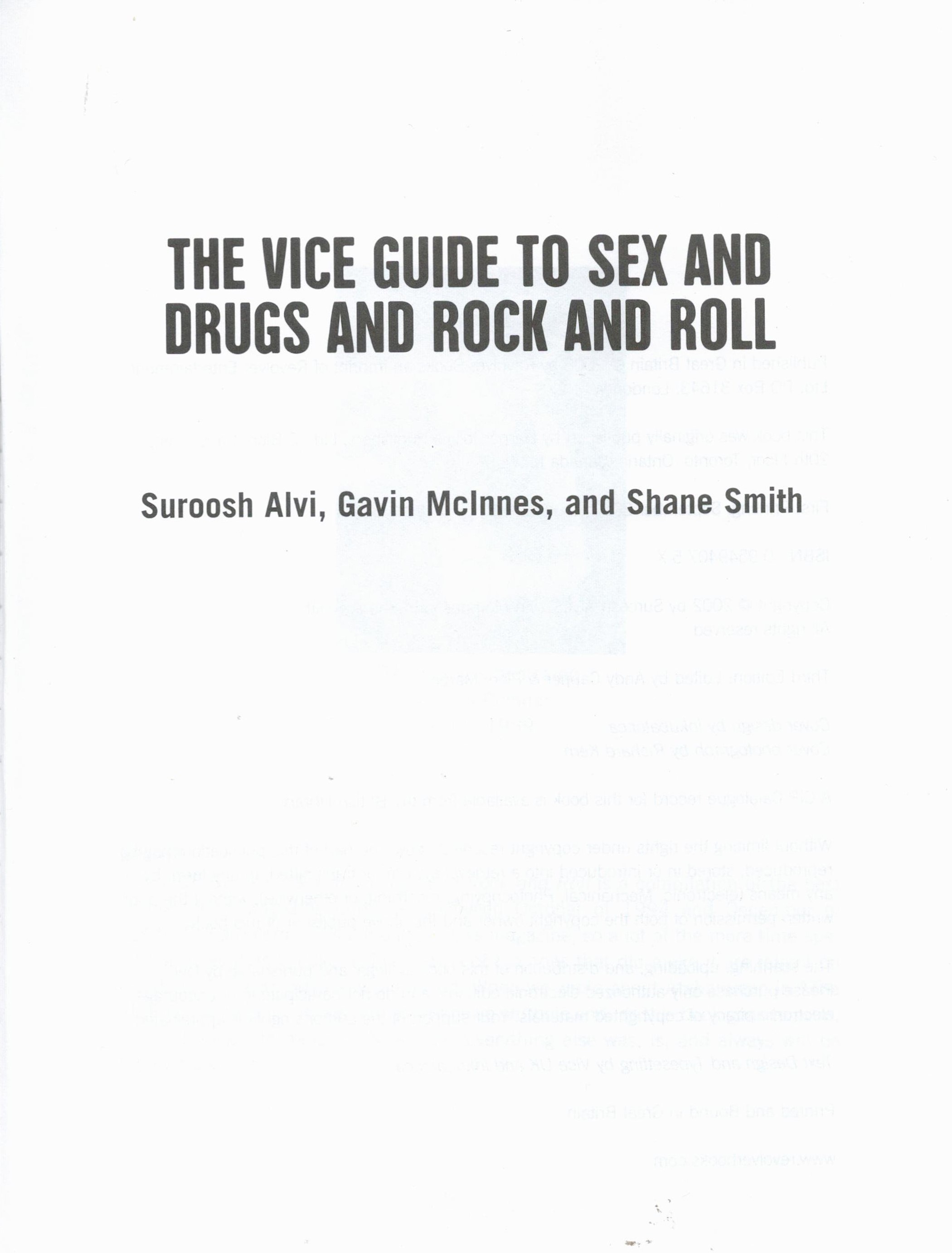 The Vice Guide to Sex and Drugs and Rock and Roll by Suroosh Alvi, Gavin McInnes, and Shane Smith - Image 2 of 4