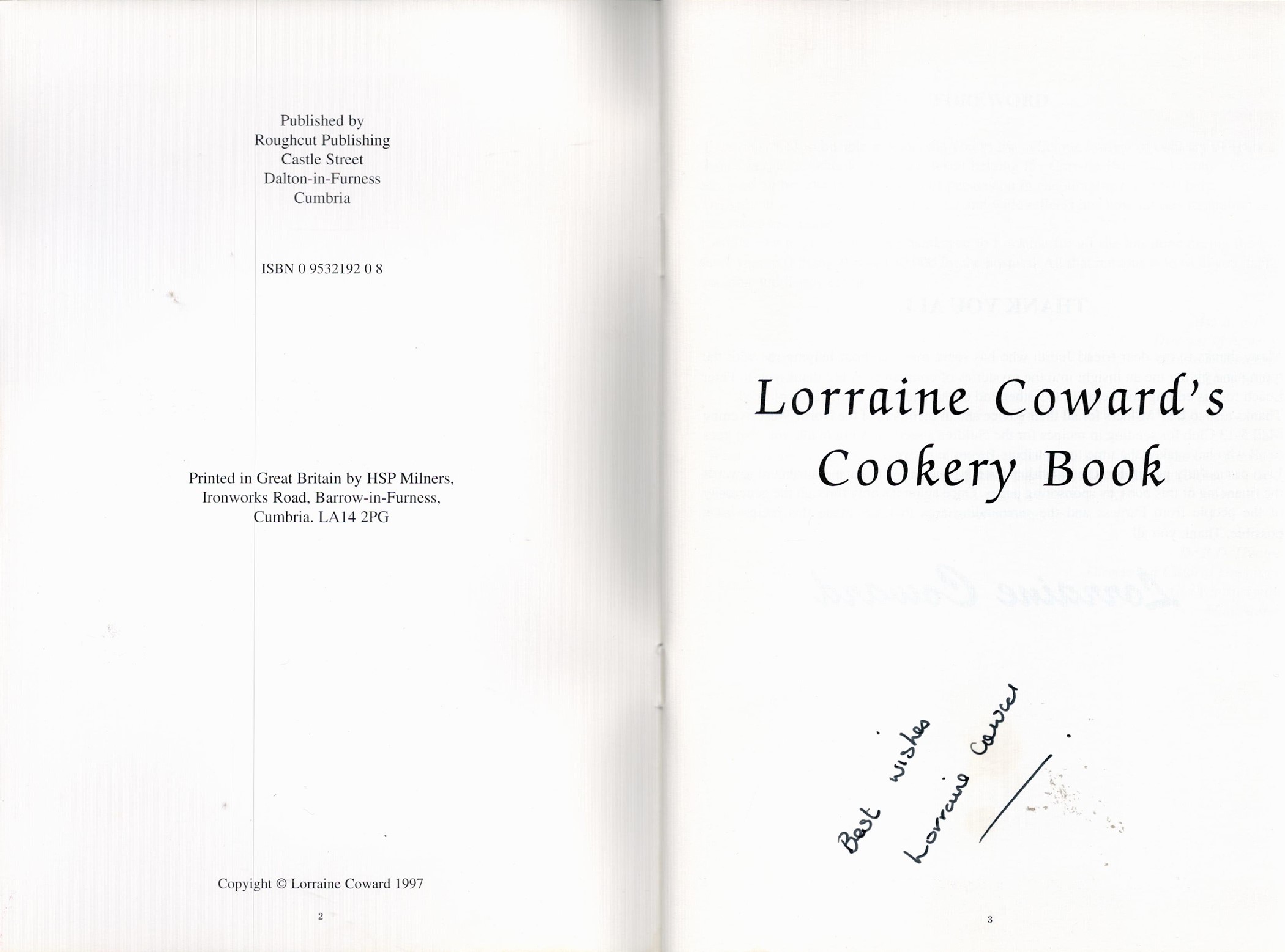 2 Signed Cookery Books Lorraine Coward's and Margaret Hanford Softback Books, Lorraine Coward's - Image 3 of 5