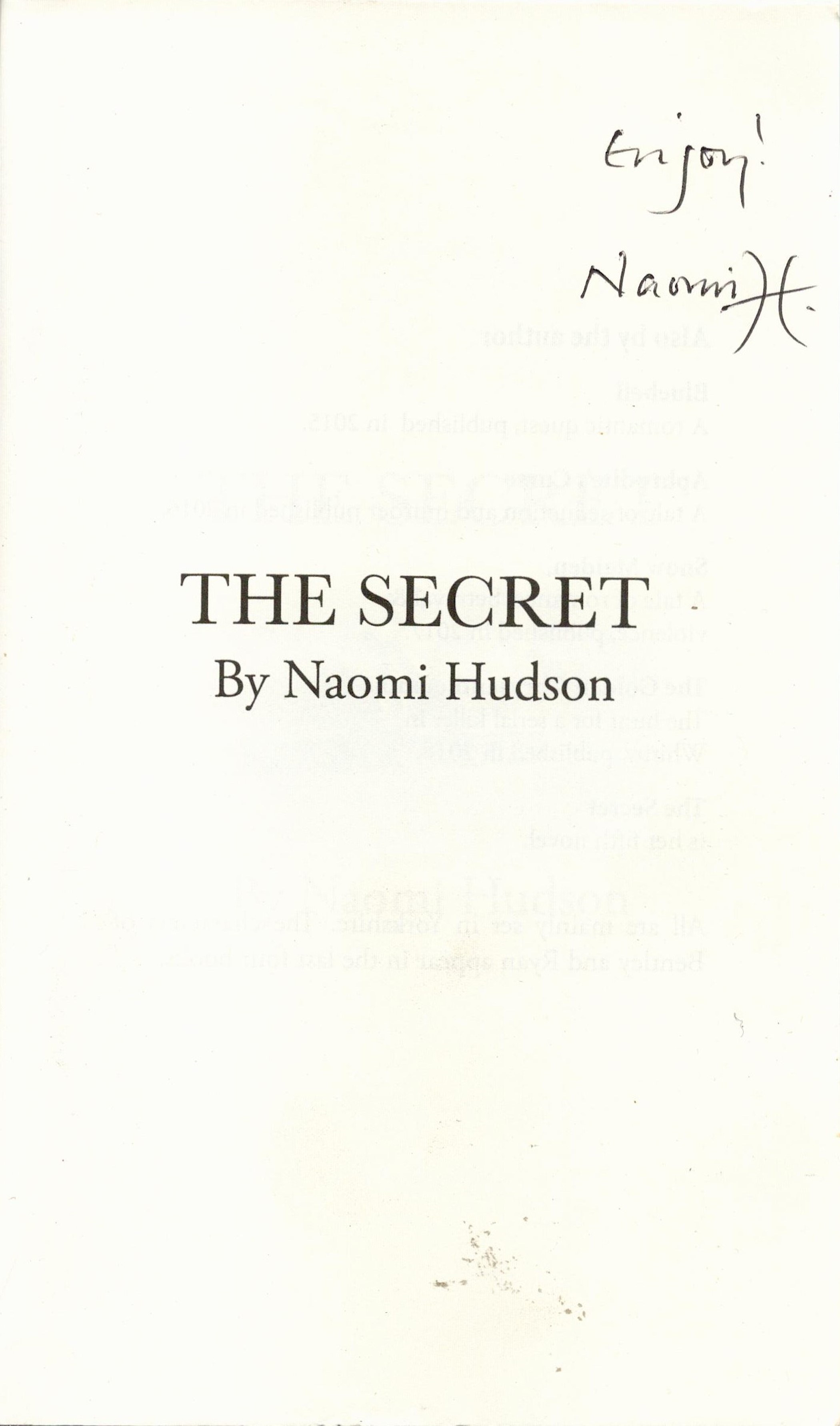 Signed Book Naomi Hudson The Secret The Search for A Missing Person in Filey 2019 First Edition - Image 3 of 5