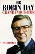 Signed Book Sir Robin Day Grand Inquisitor Memoirs First Edition 1989 Hardback Book published by