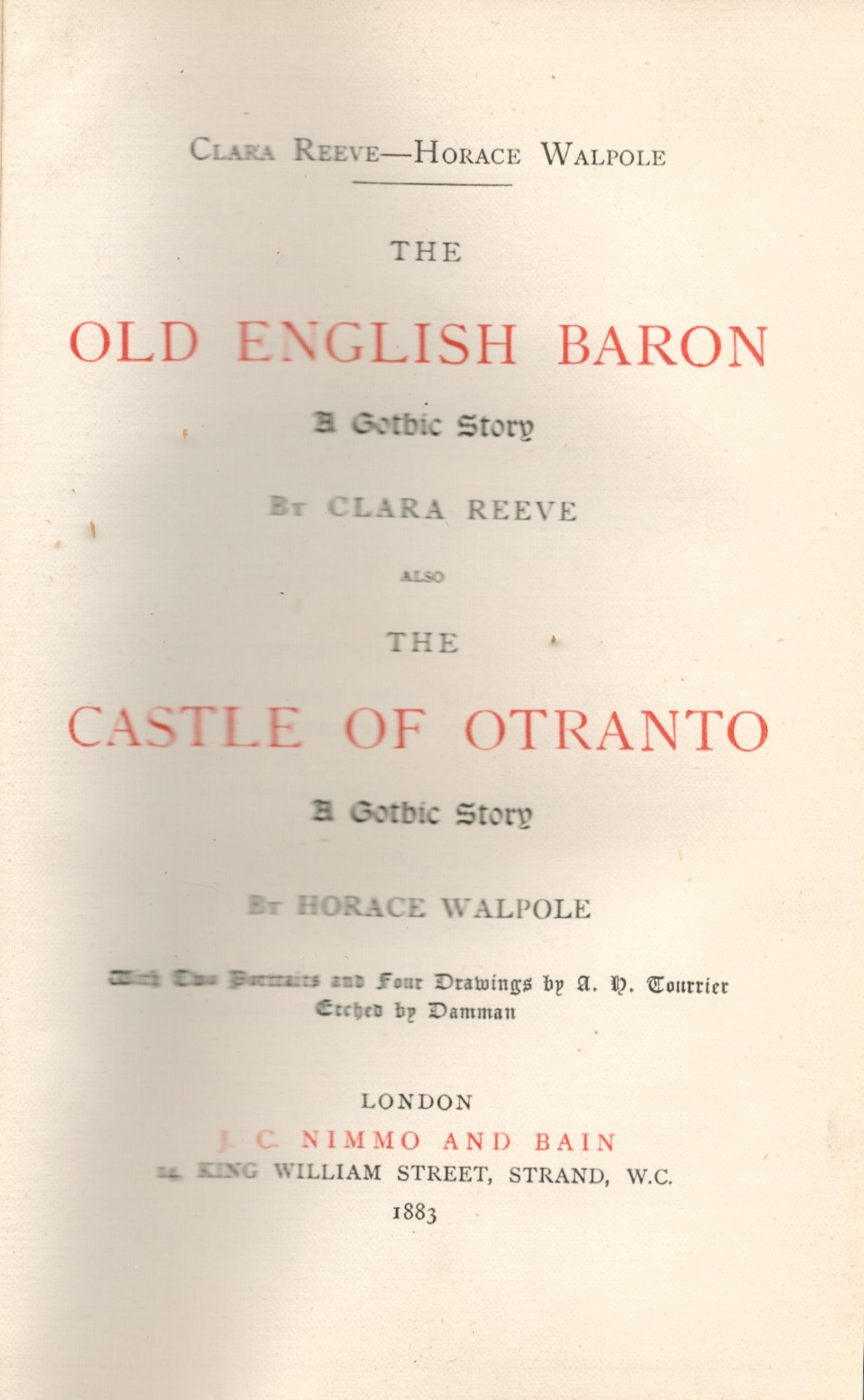 The Old English Baron and The Castle of Otranto Gothic Stories by Horace Walpole Hardback Book - Image 3 of 4